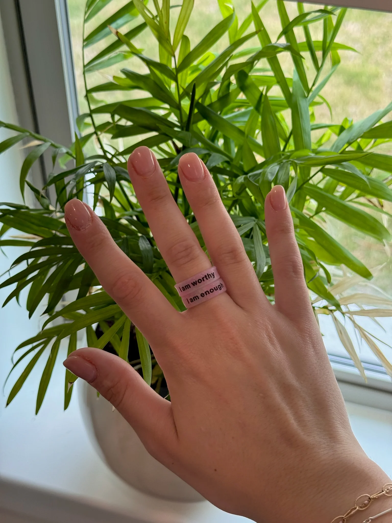 Flip Reversible i am worthy / i am enough ring - Image 6